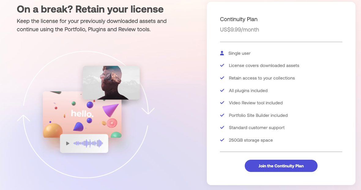What is the "Continuity Plan" Motion Array